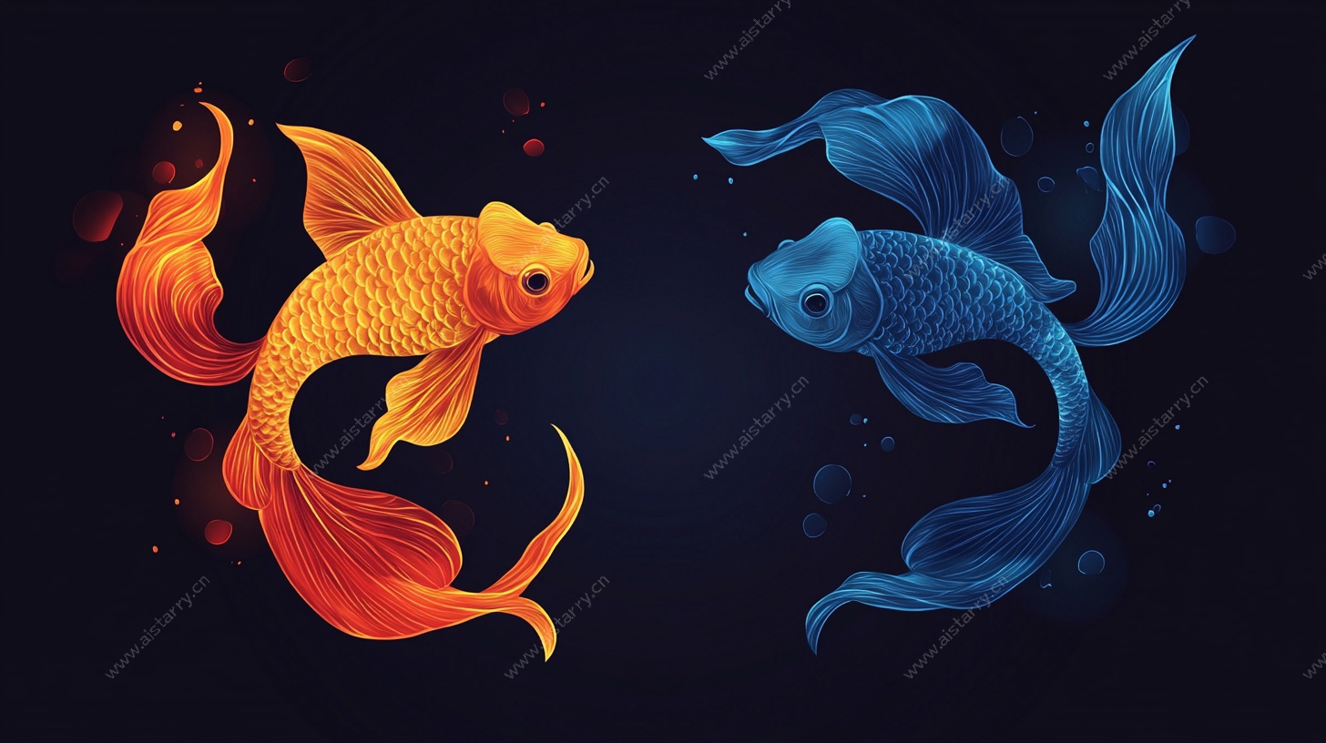 双色金鱼水中灵动之姿