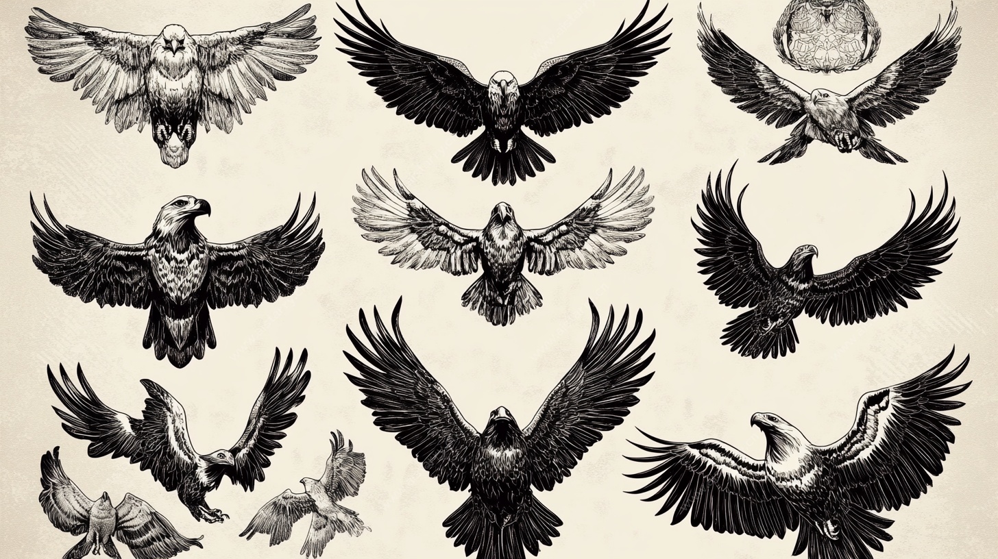多样飞鹰图案集合