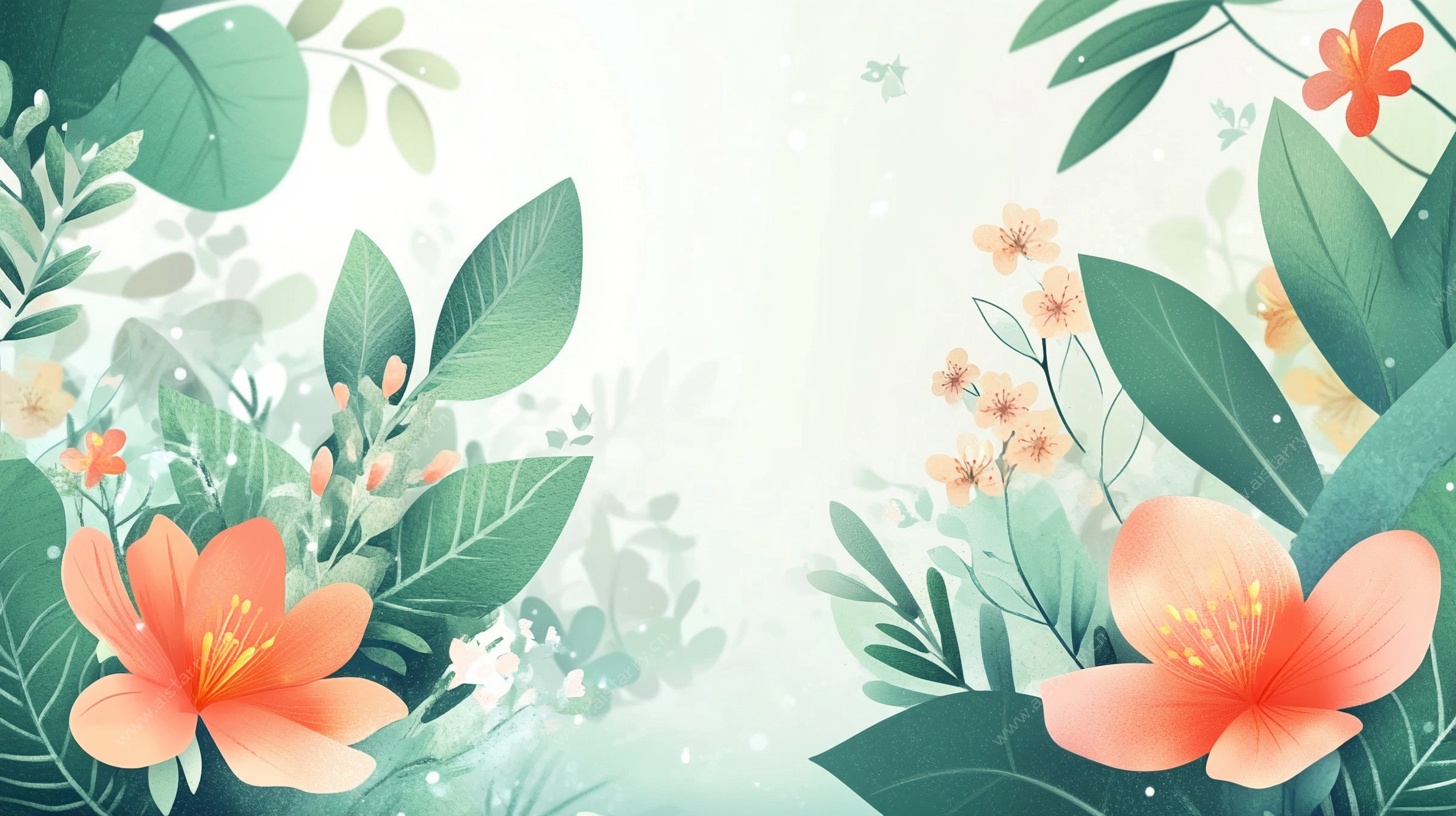 清新花卉绿植背景图