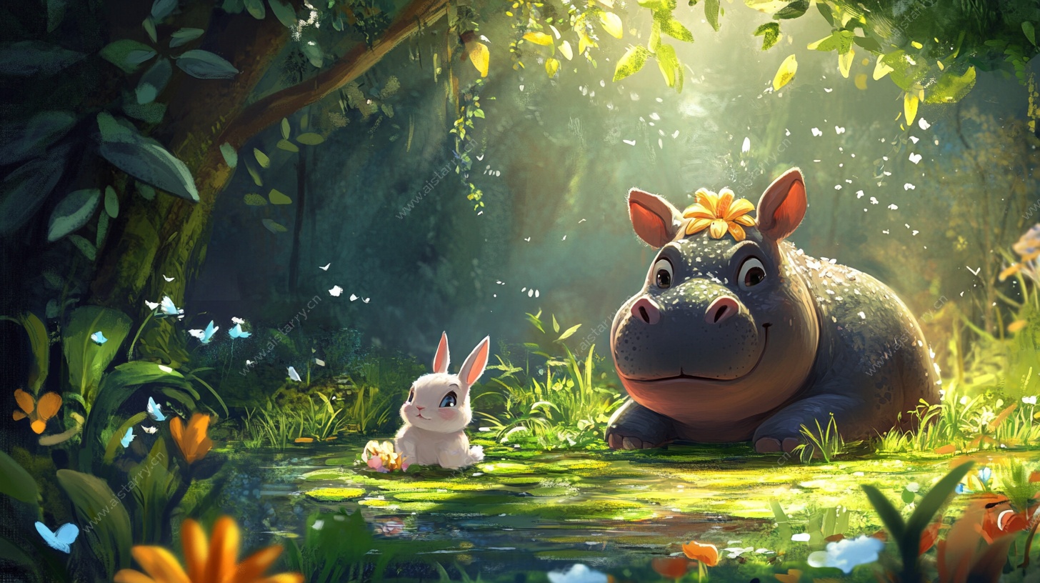 河马与兔子的森林奇遇