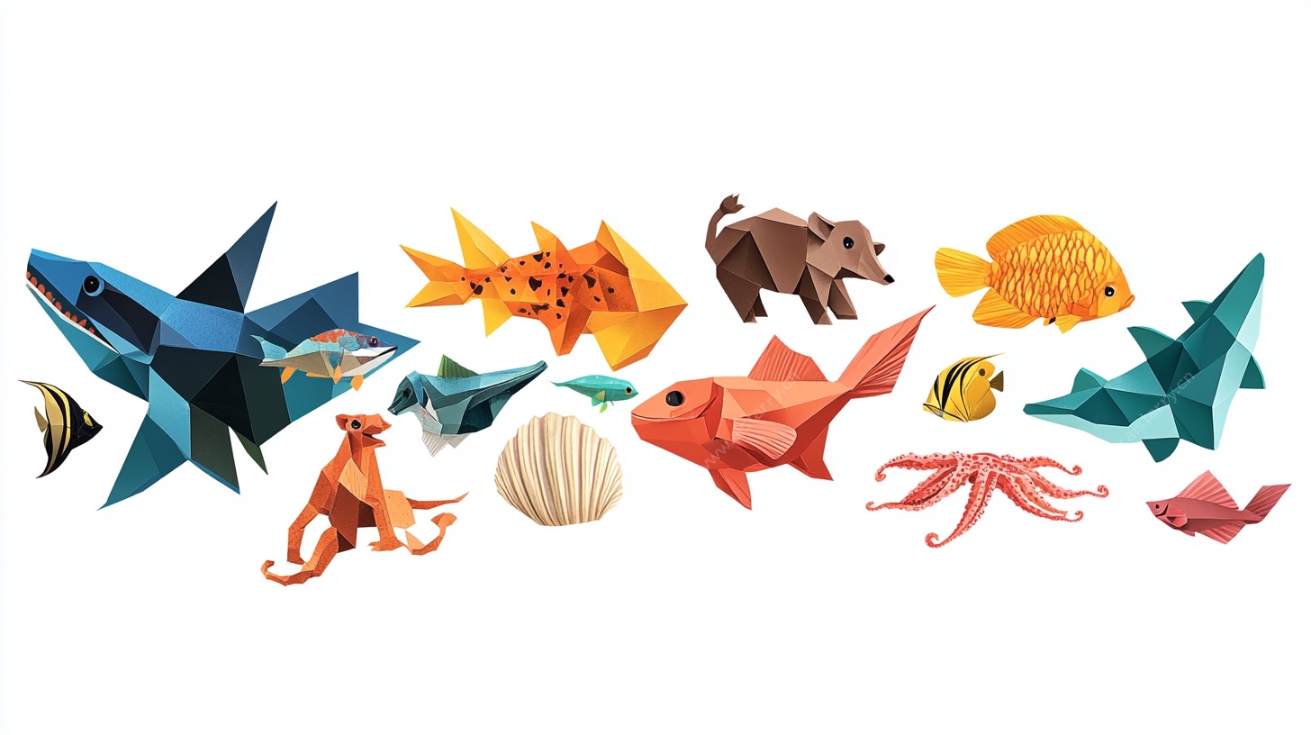 折纸海洋动物与陆地动物