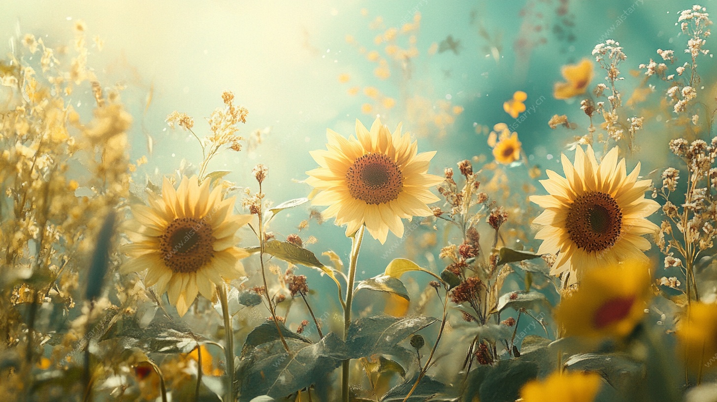 阳光下的向日葵花海