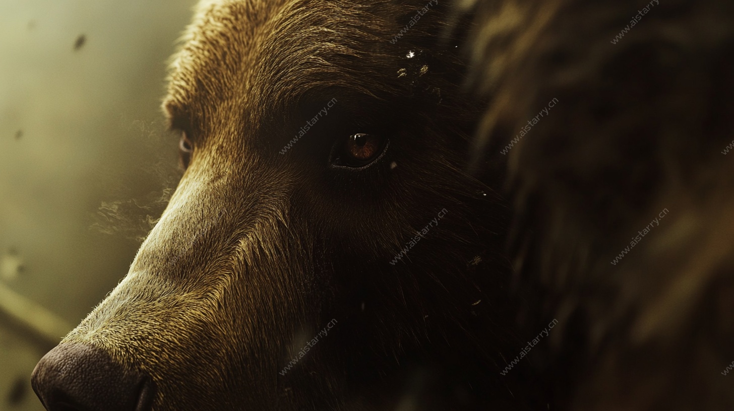 棕熊特写 坚毅眼神中的力量