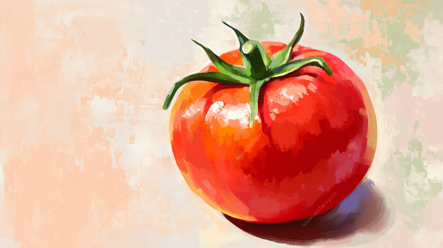 手绘红色番茄图