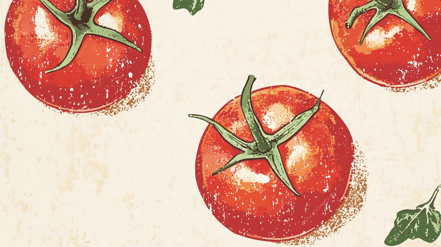 复古风番茄图案插画