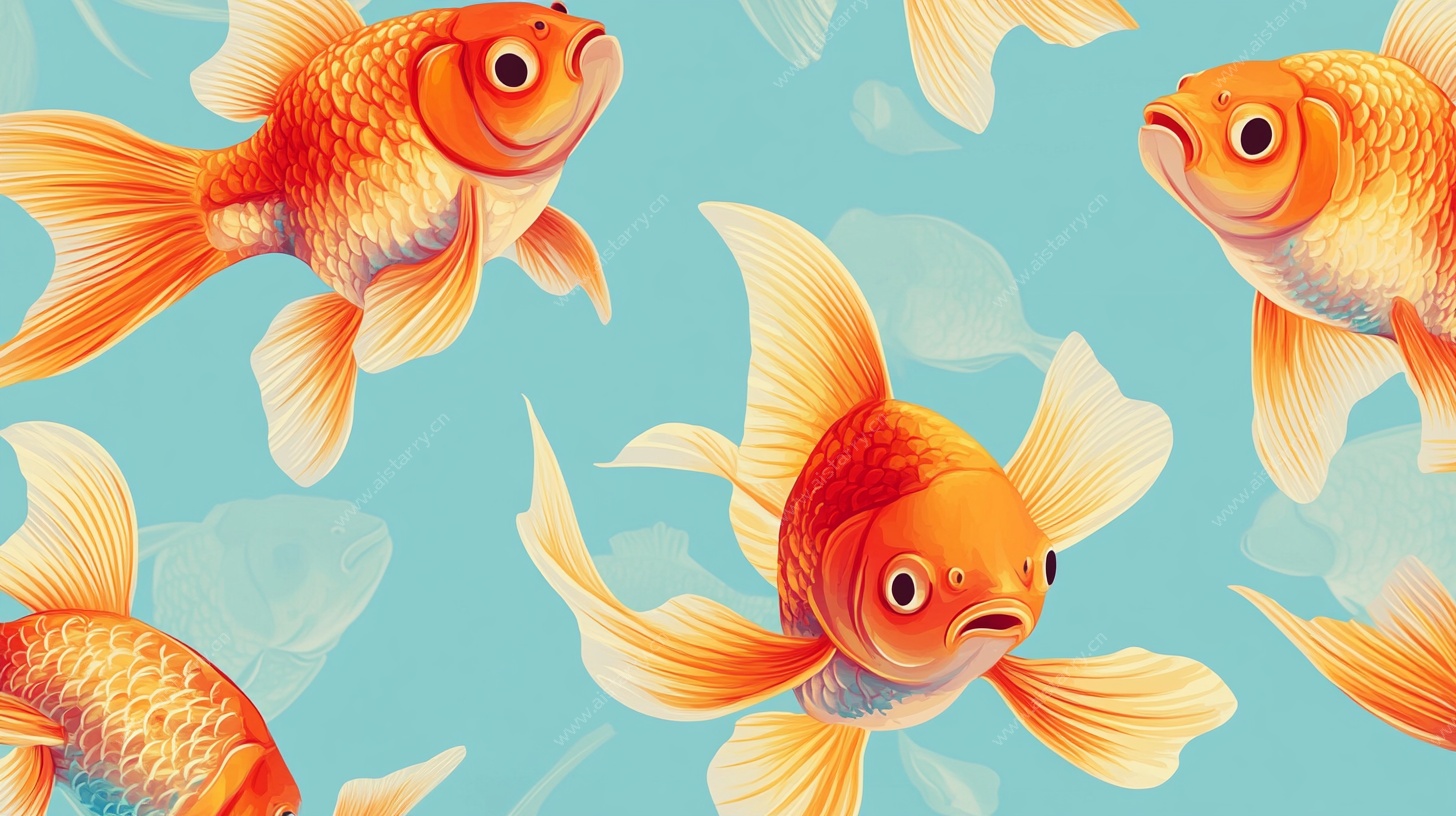 畅游的金鱼插画
