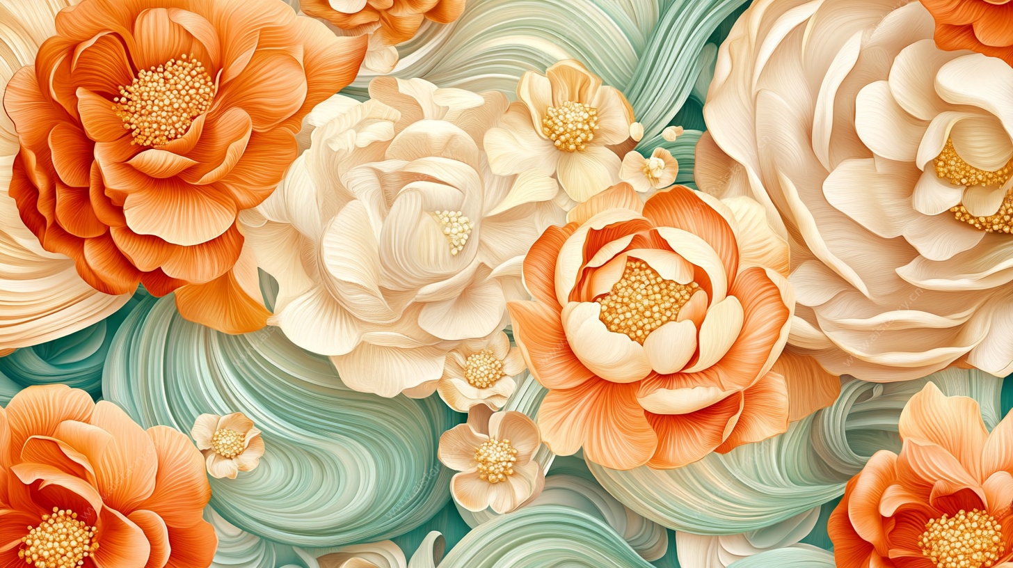 立体花卉图案 清新优雅风