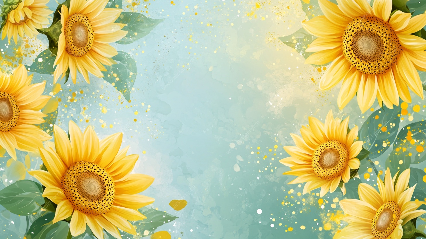 清新向日葵背景图