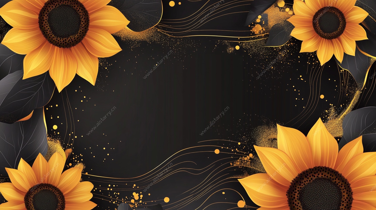 黑金向日葵背景图