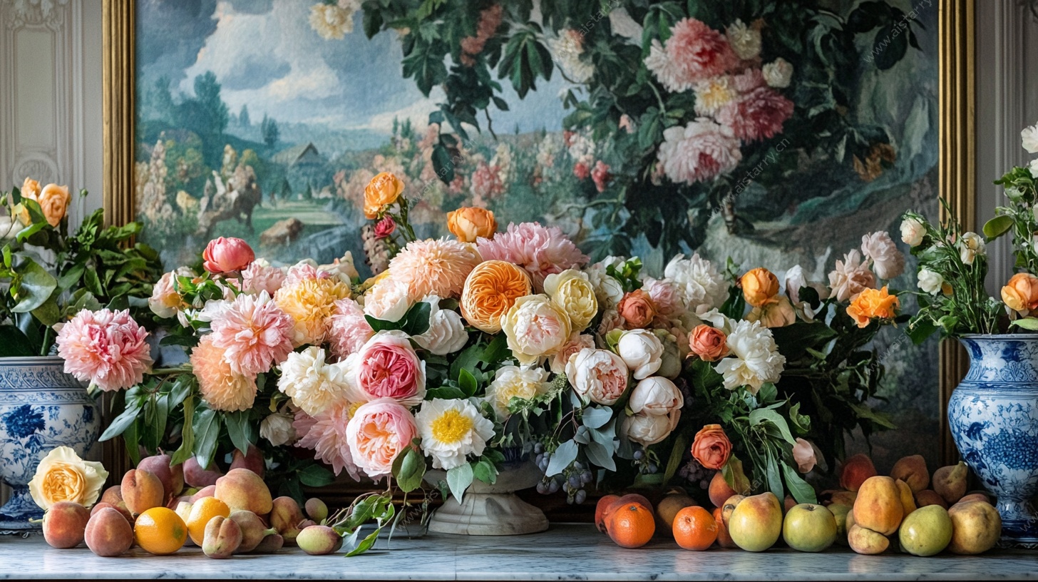 华丽花卉静物摆拍