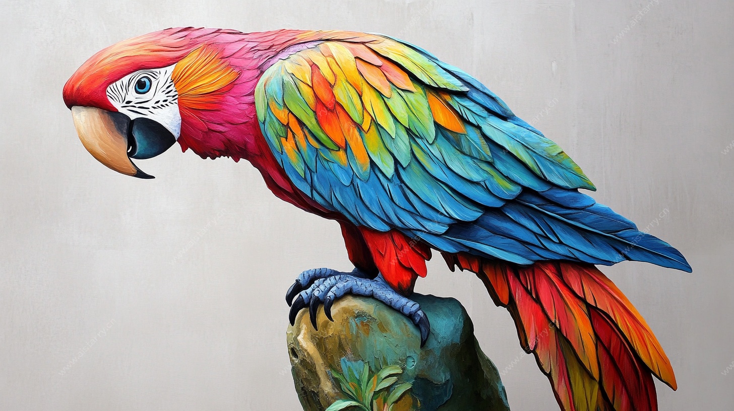 彩色鹦鹉艺术插画