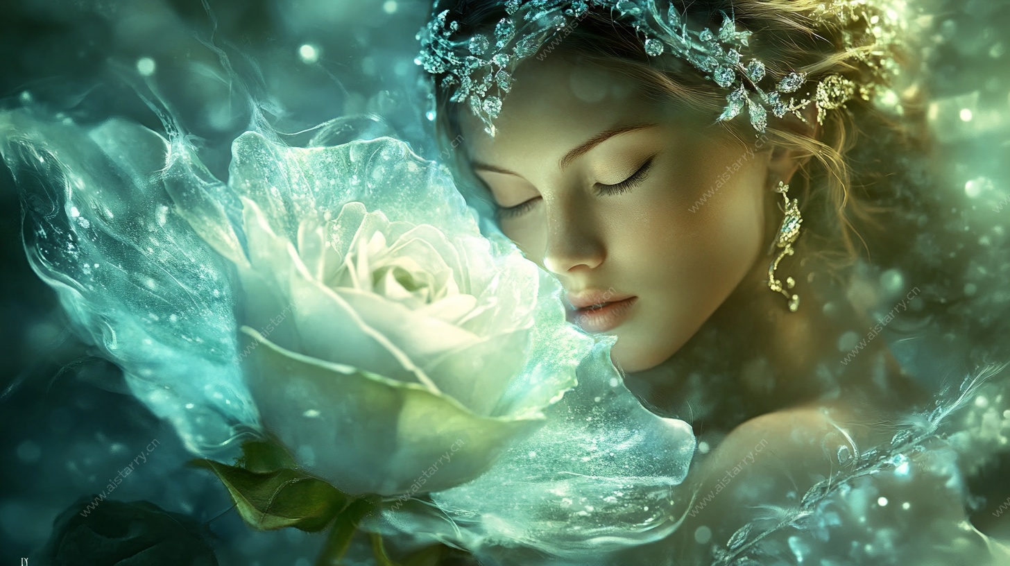 梦幻精灵与发光玫瑰