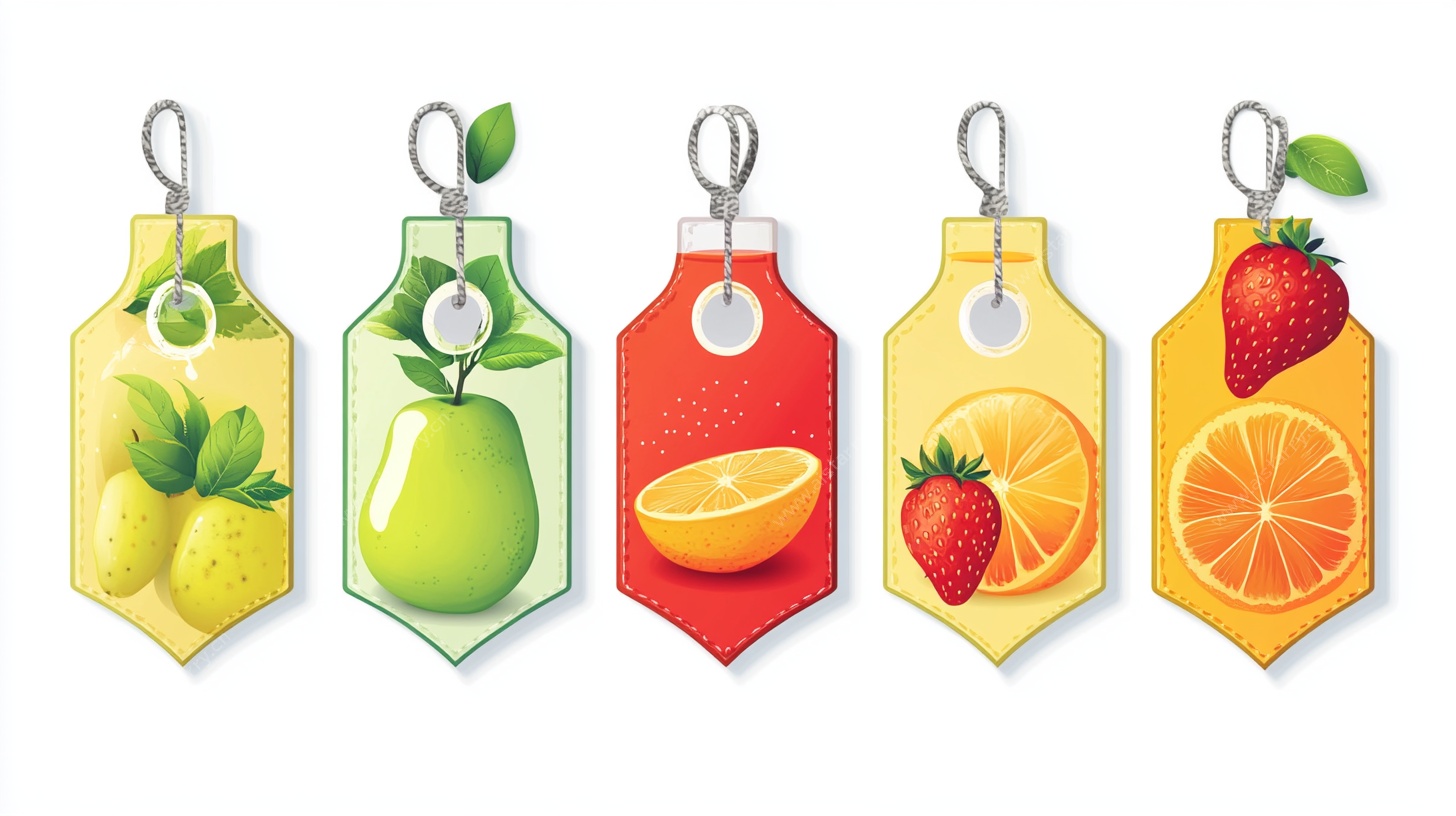 水果主题吊牌标签设计