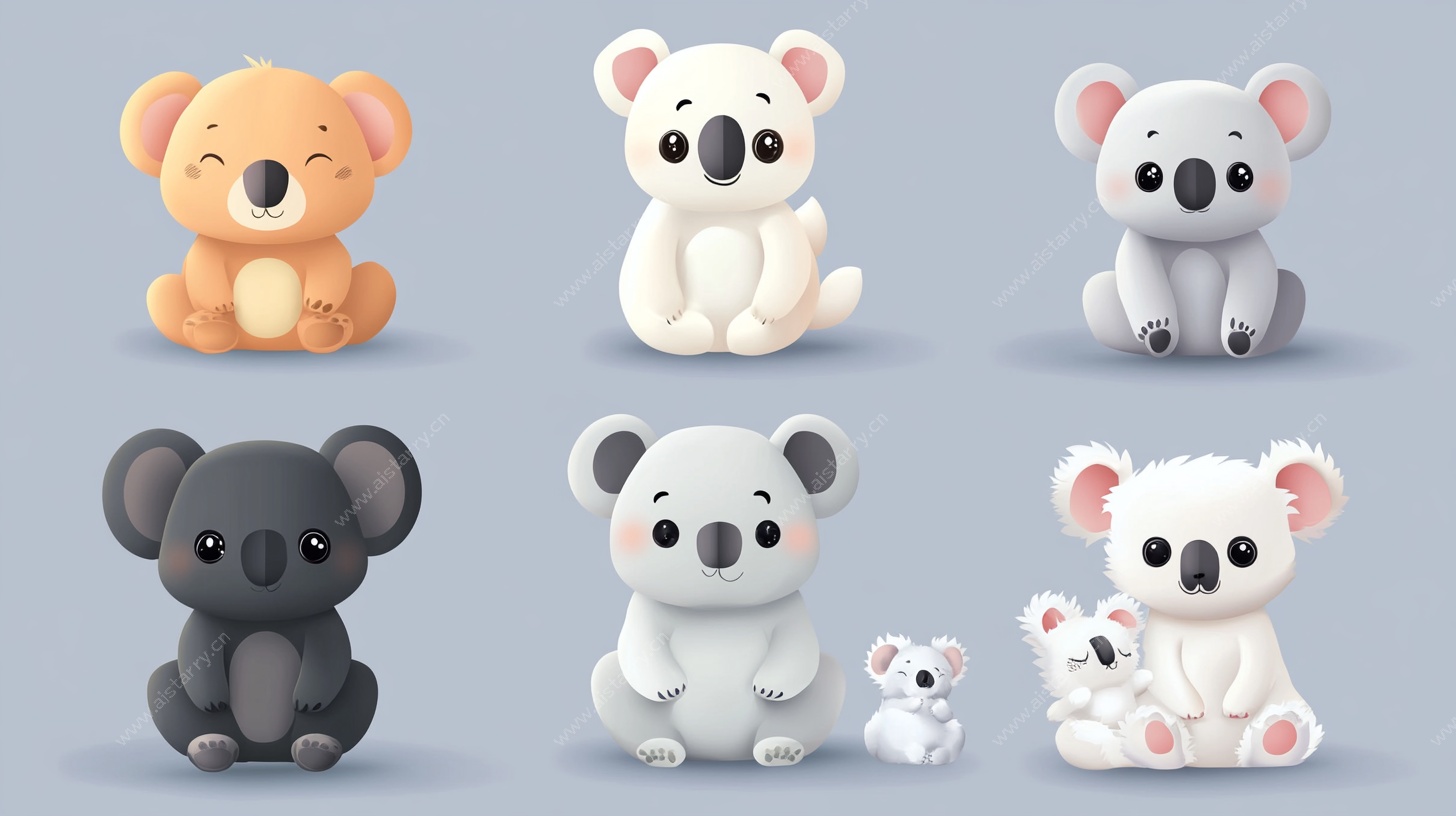 可爱考拉卡通形象集合