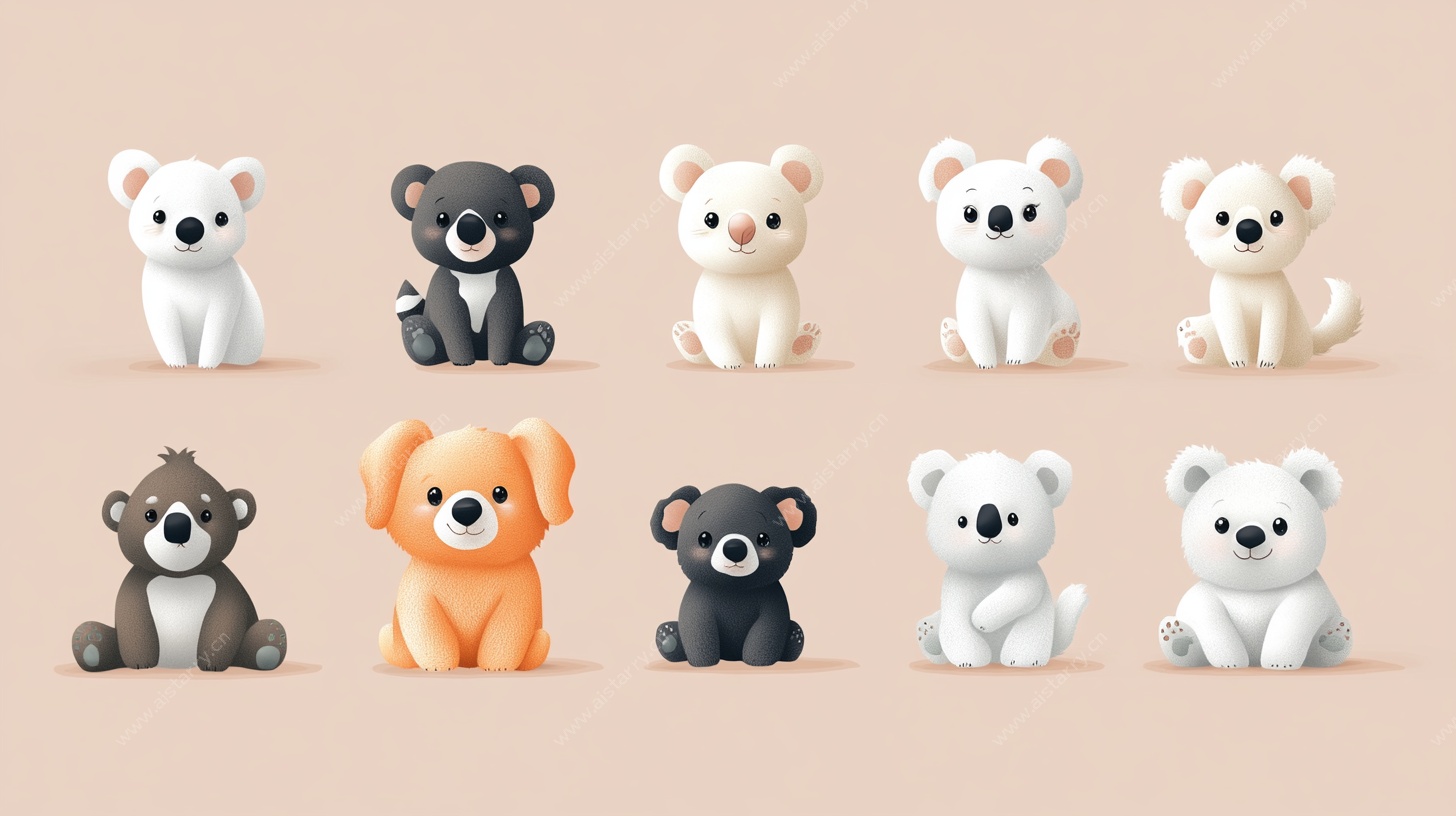 可爱动物玩偶集合