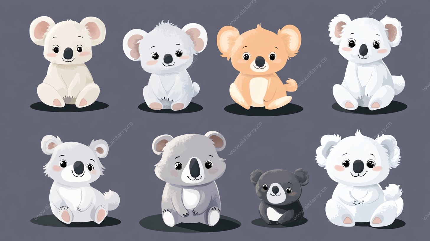 可爱考拉卡通形象集合