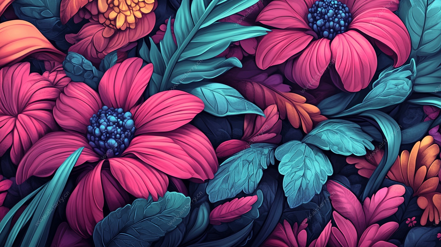 绚丽花卉图案