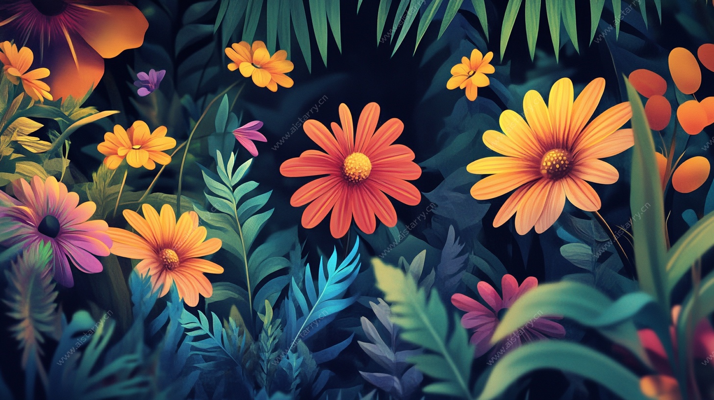 梦幻热带花卉景观