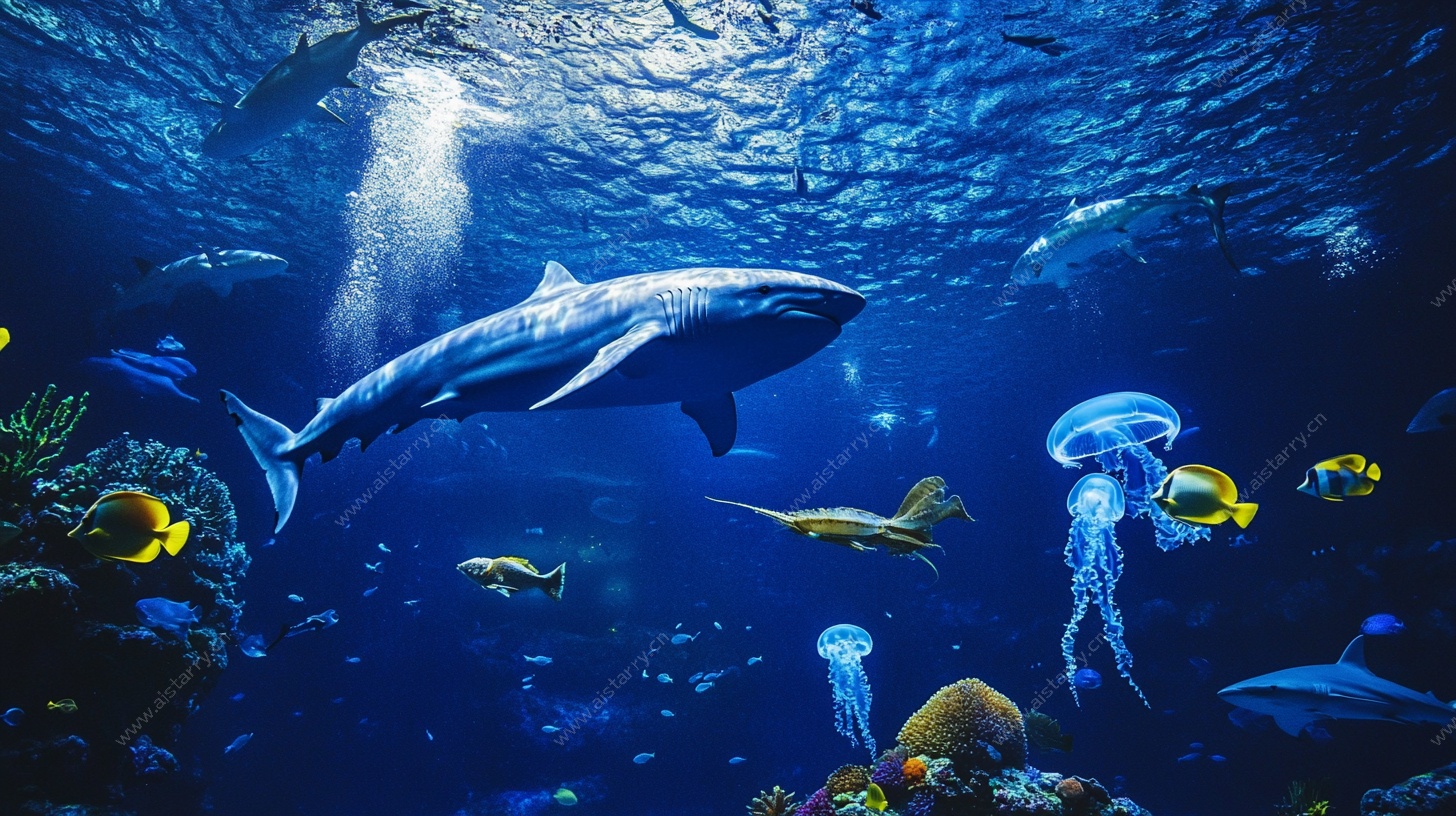 深海梦幻鱼群景观