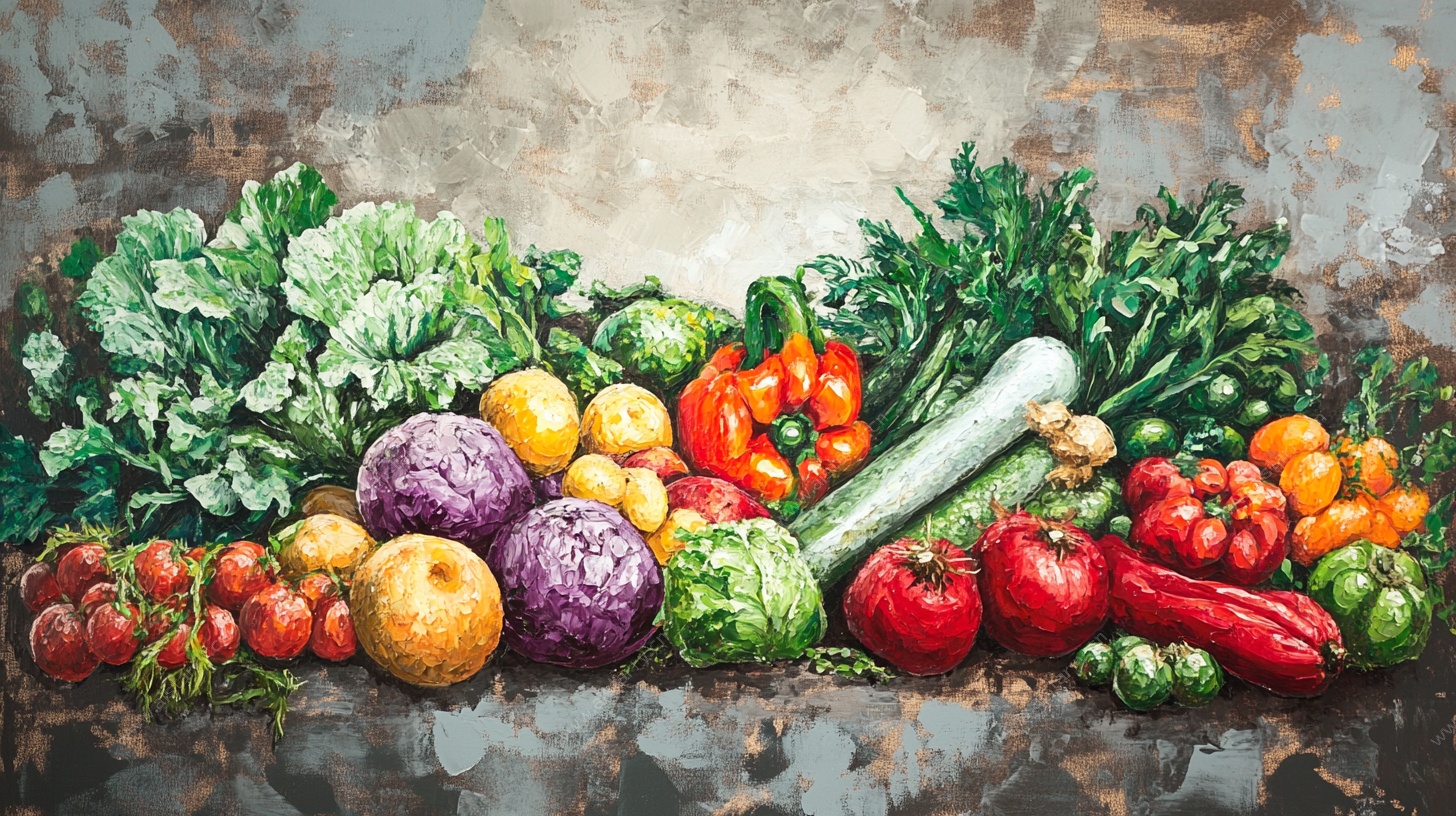 多彩新鲜蔬菜静物组合