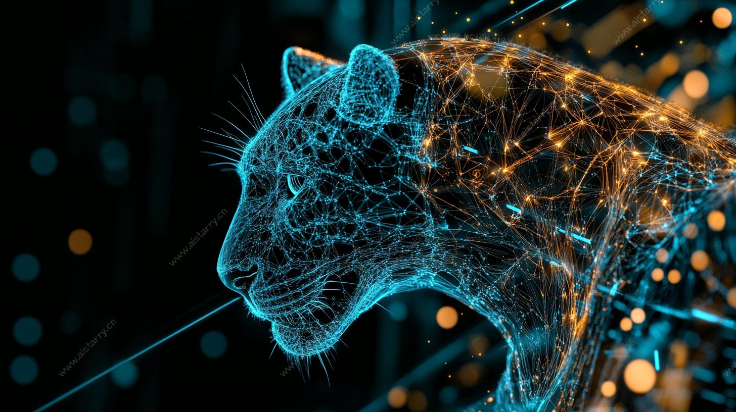 科技感猎豹数字艺术图像