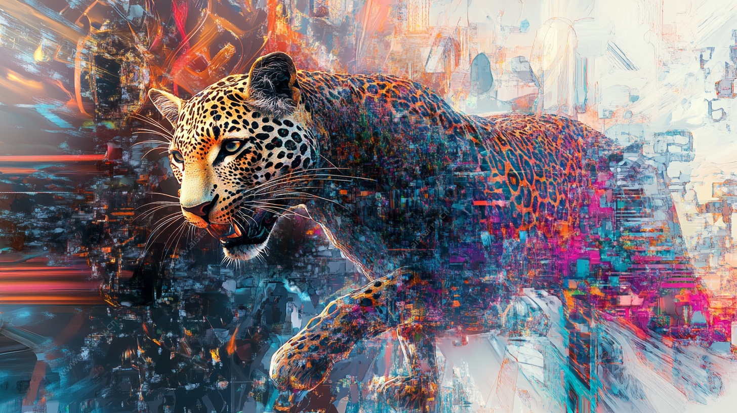 科技感猎豹艺术图像