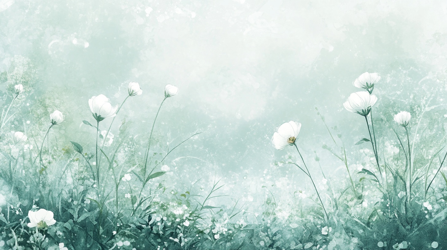 梦幻白花草地背景图