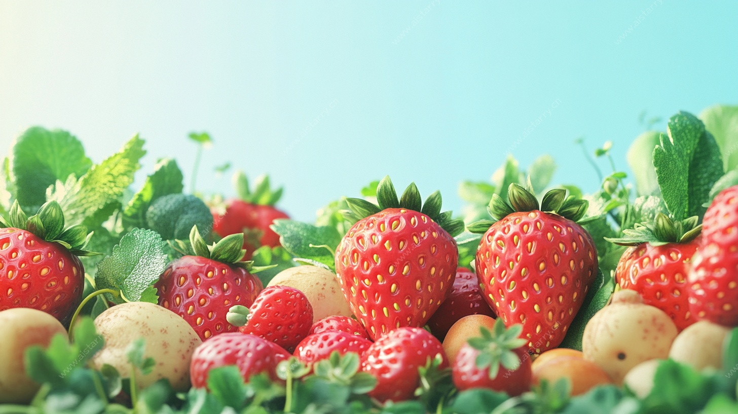 新鲜草莓与土豆的田园组合