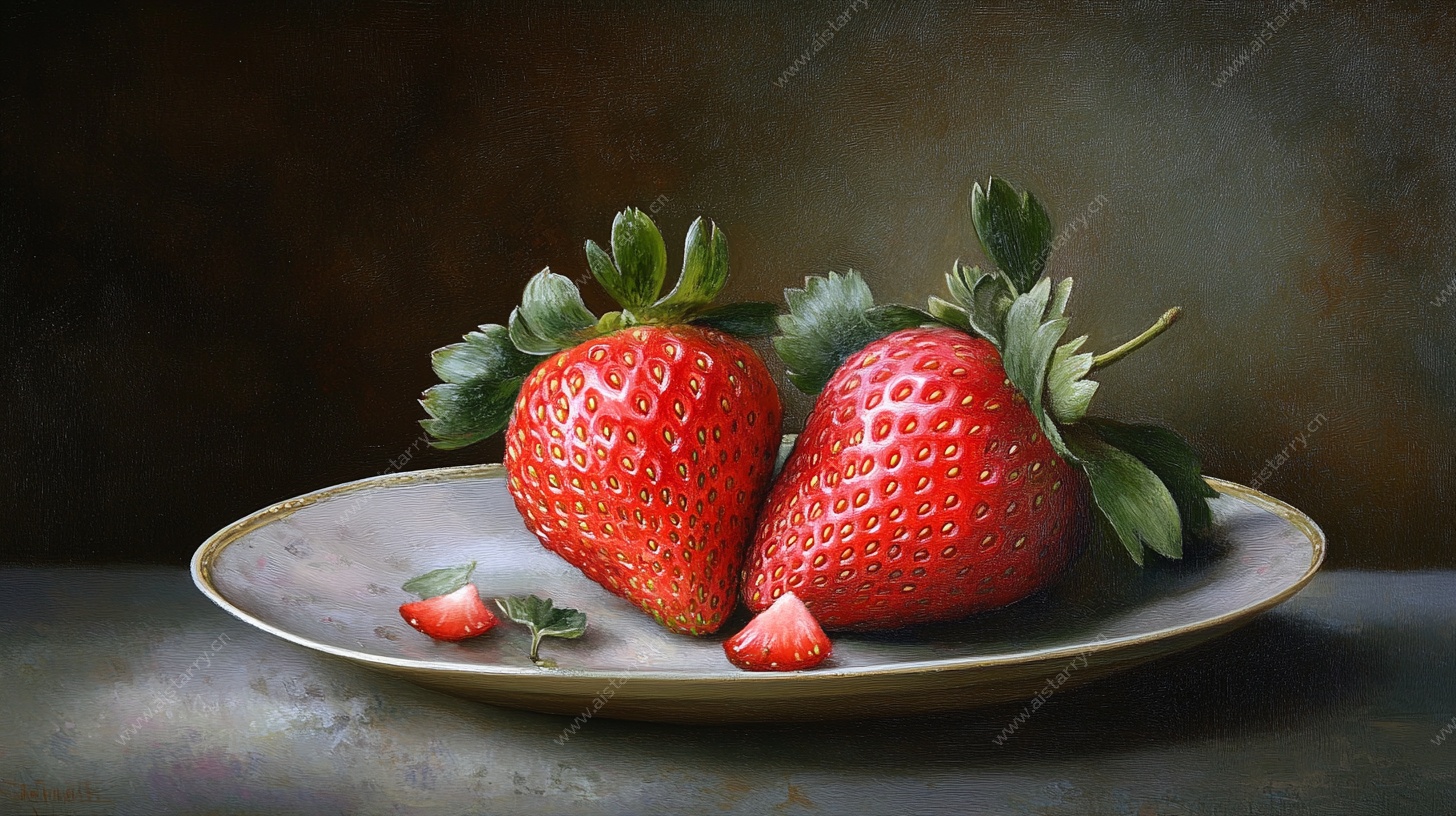 盘子上的新鲜草莓