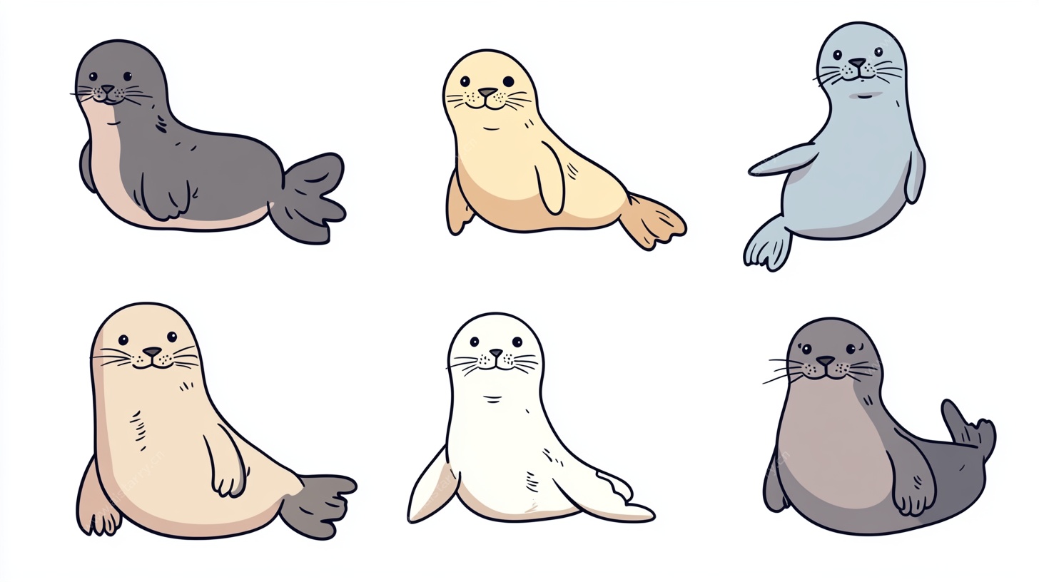 可爱海豹卡通形象集合