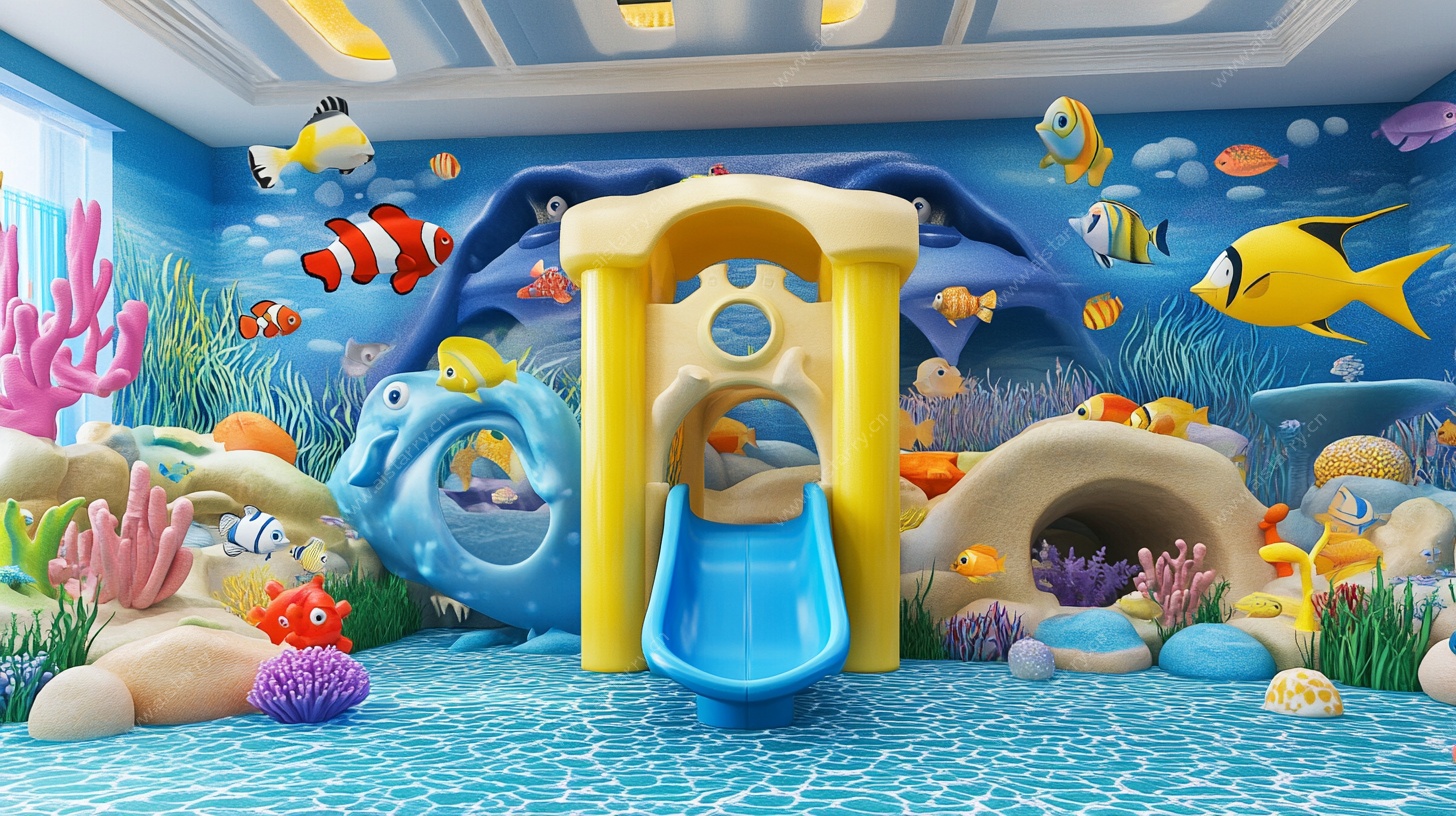 海底主题儿童滑梯游乐区