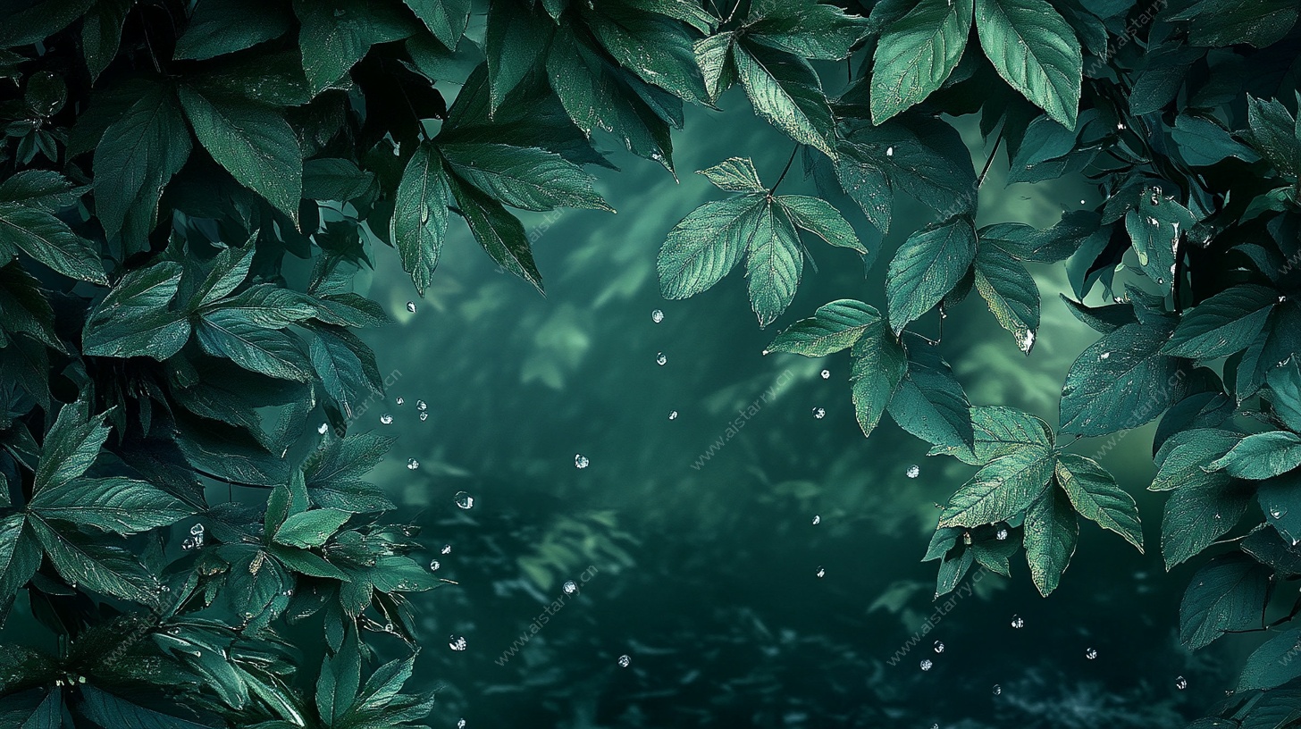 梦幻绿叶背景图