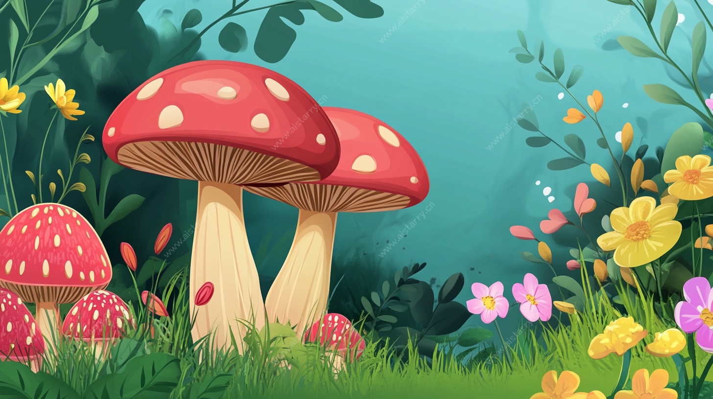 梦幻蘑菇森林插画