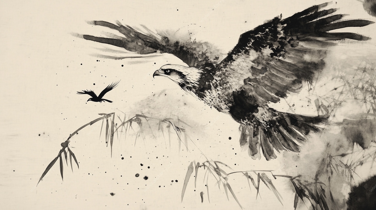 水墨雄鹰图