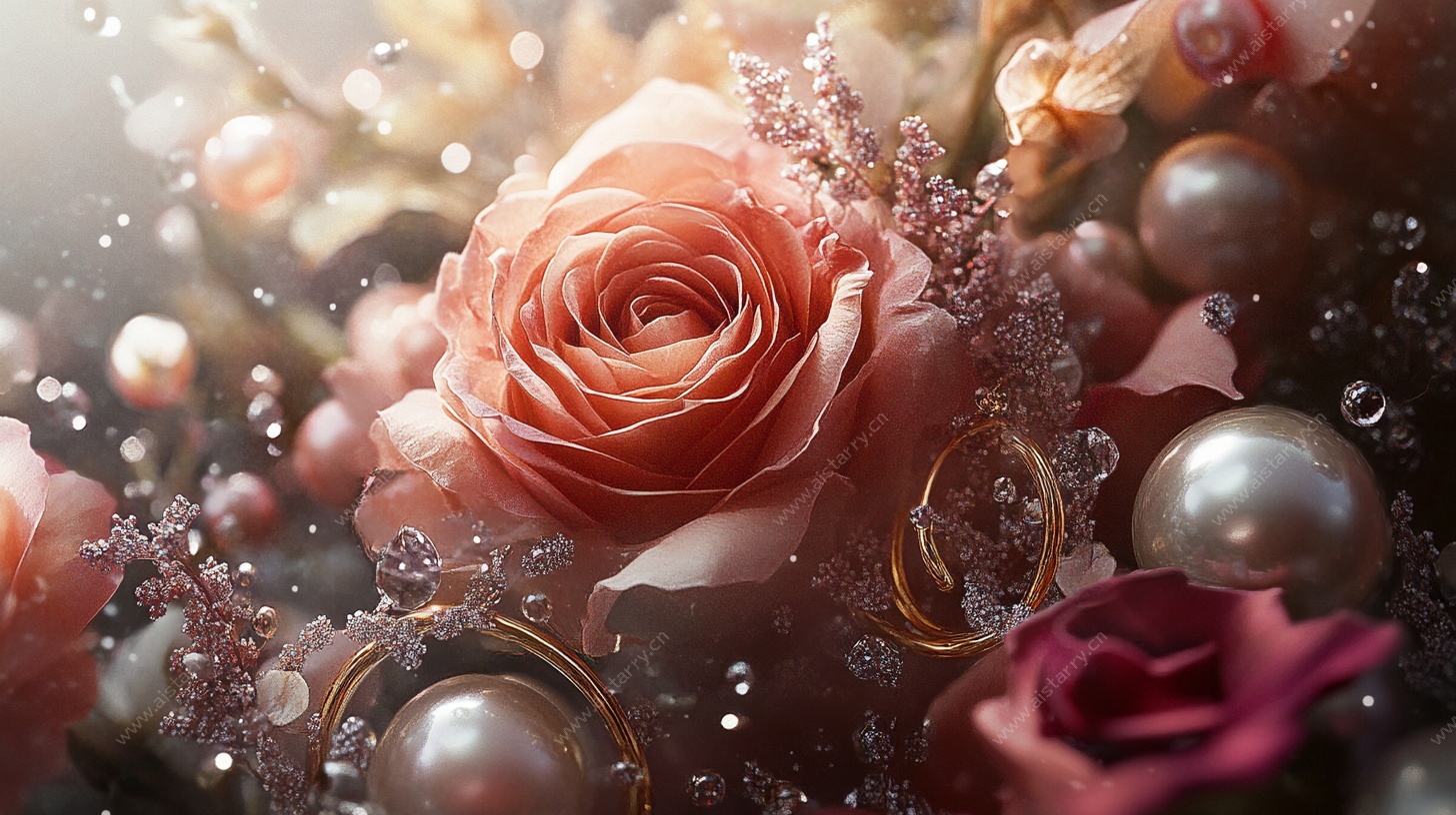 梦幻玫瑰与珍珠的浪漫组合