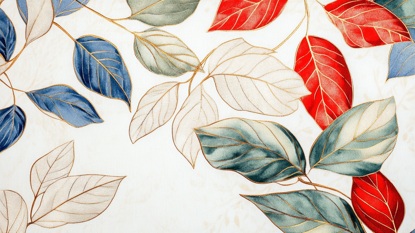 水彩风多彩叶片图案