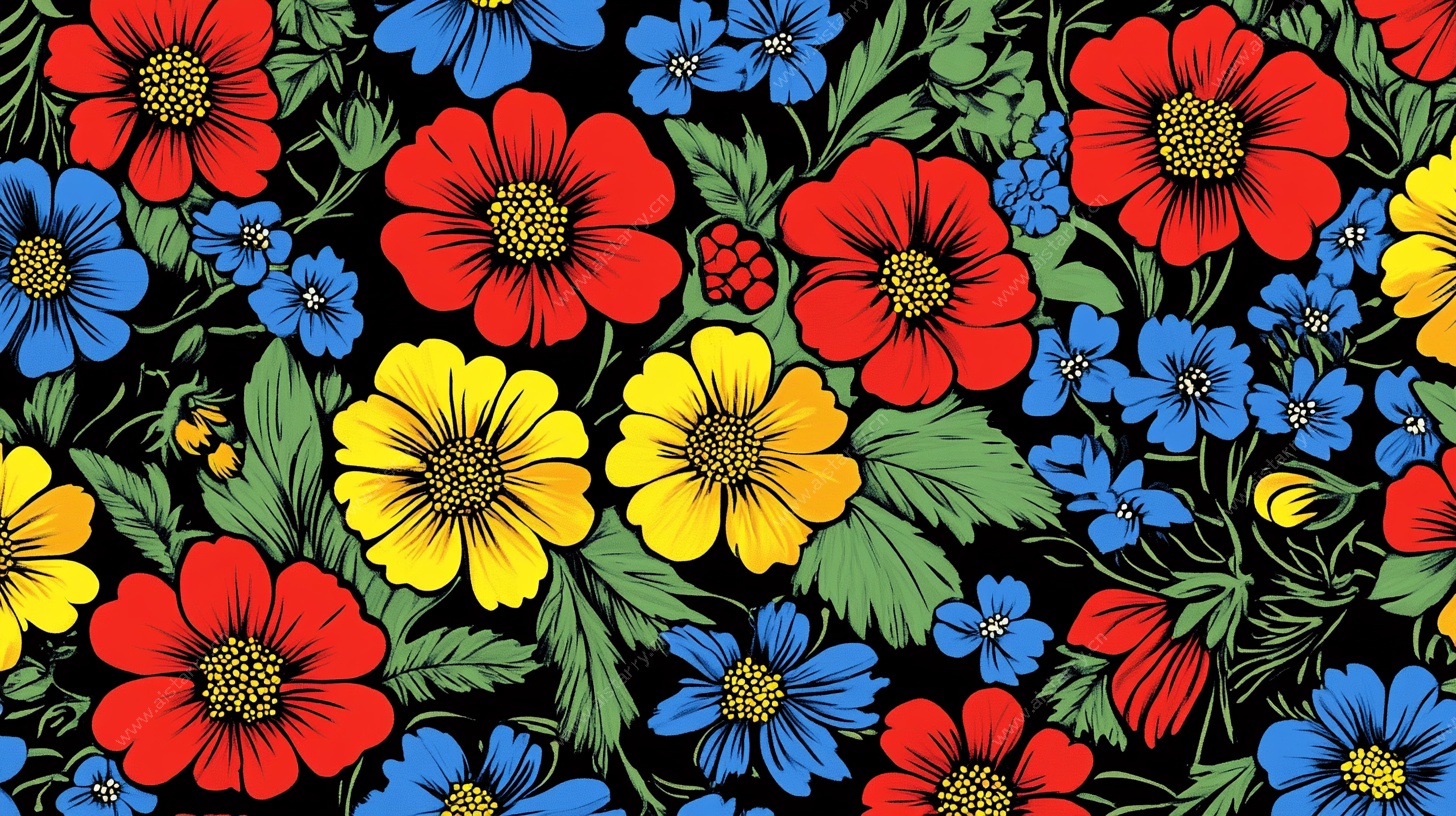 多彩花卉图案背景