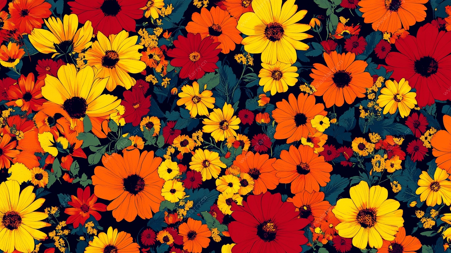 多彩花卉图案背景