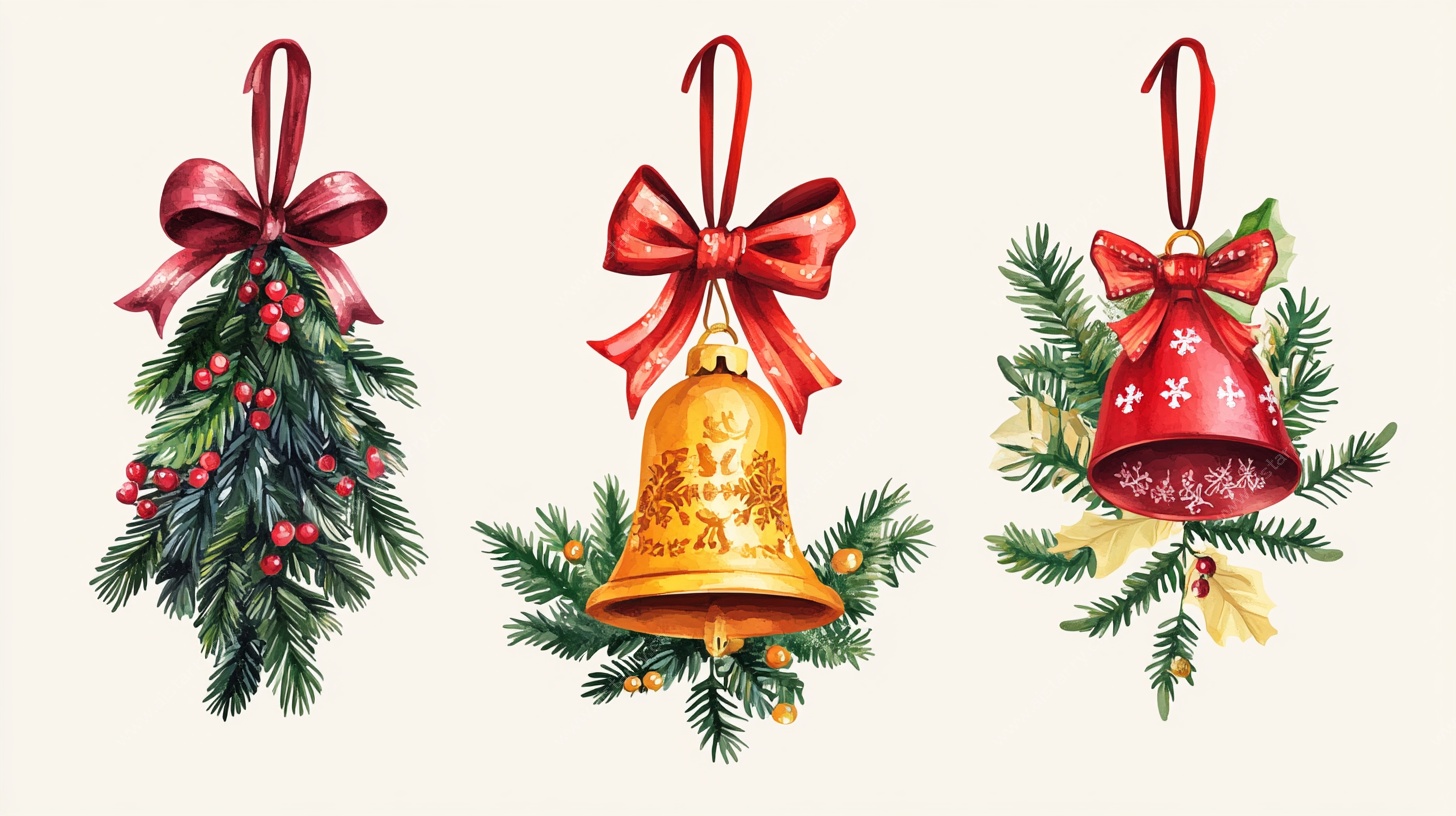 圣诞铃铛装饰插画