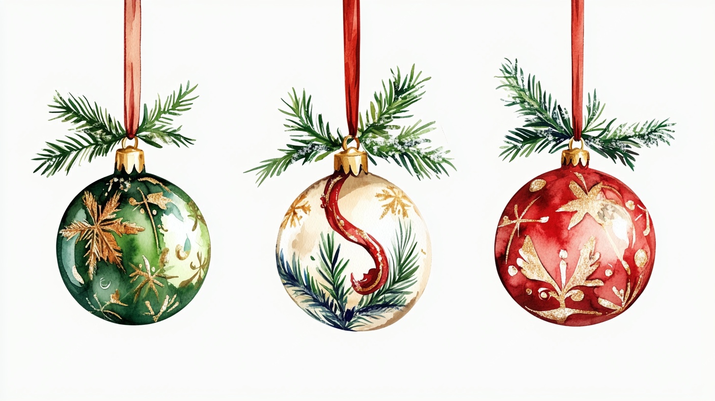 手绘圣诞装饰球挂件