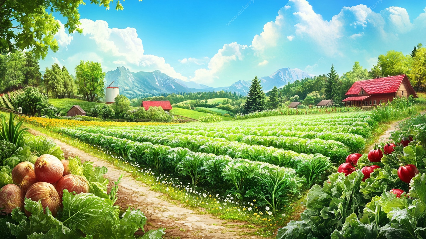 田园风光的梦幻农场景象