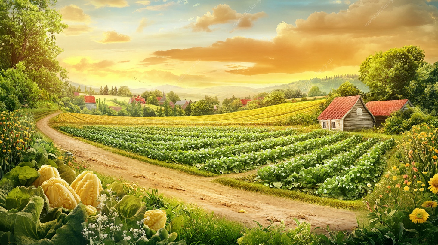 田园风光的宁静午后