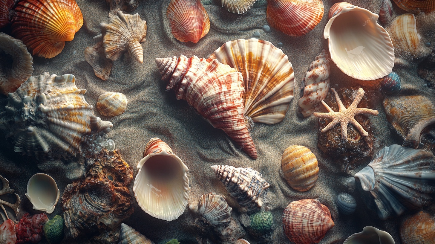 多彩贝壳的海底小世界