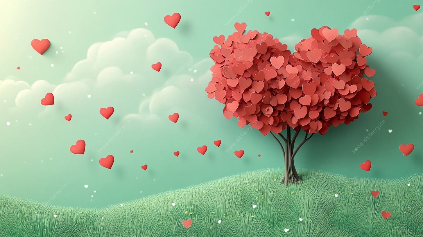 爱心树 浪漫梦幻的爱意图景