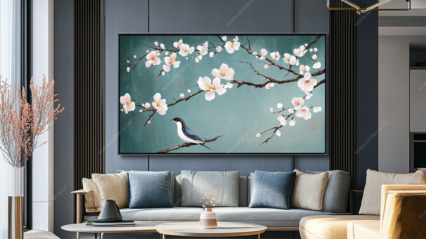 中式花鸟客厅装饰画