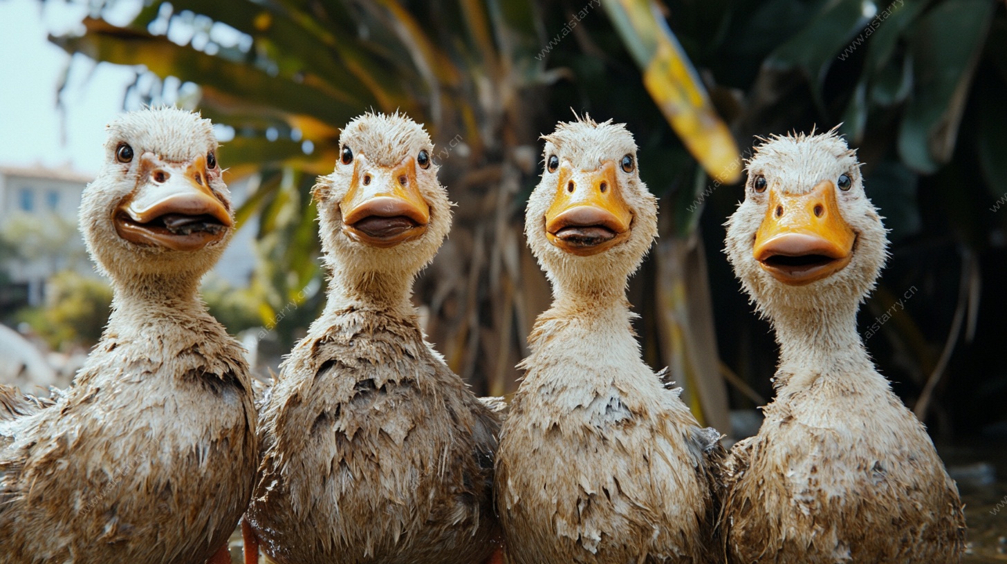 四只萌鸭齐亮相