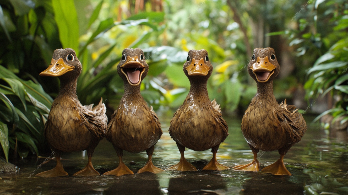 四只萌鸭的雨林欢乐时刻