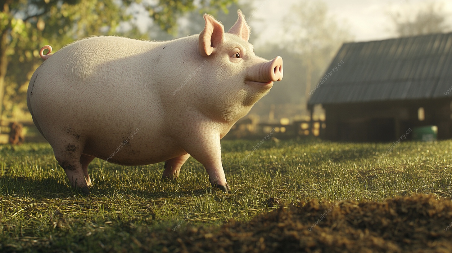 田园中的可爱小猪