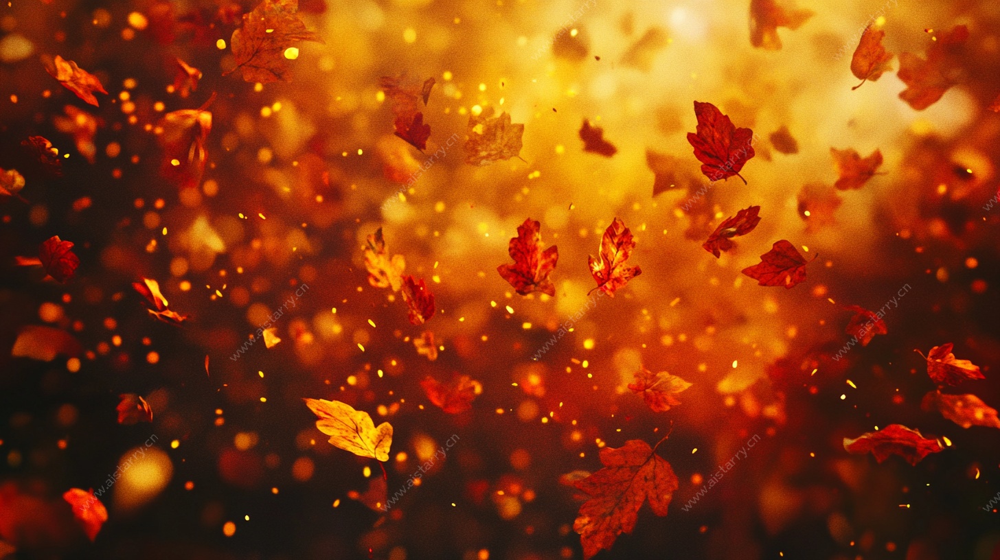 飘落的金秋枫叶背景图