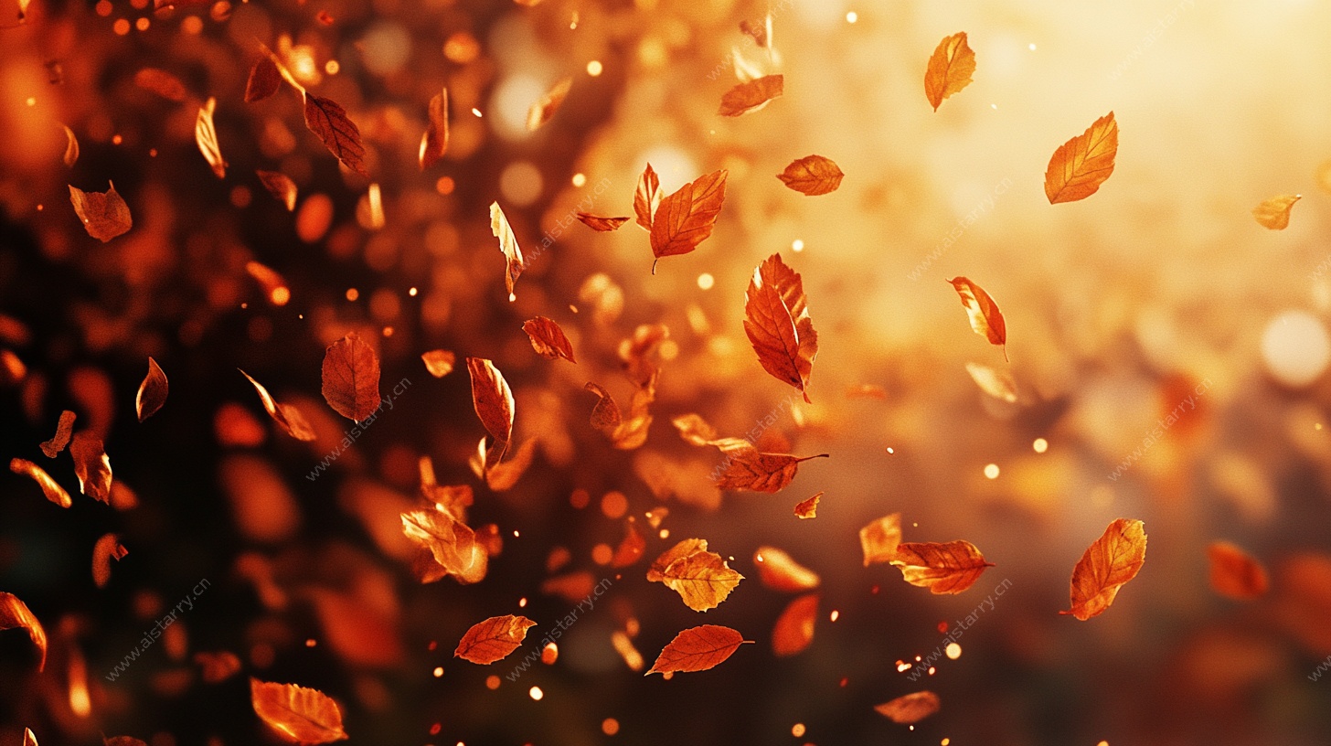 飞舞的金秋红叶